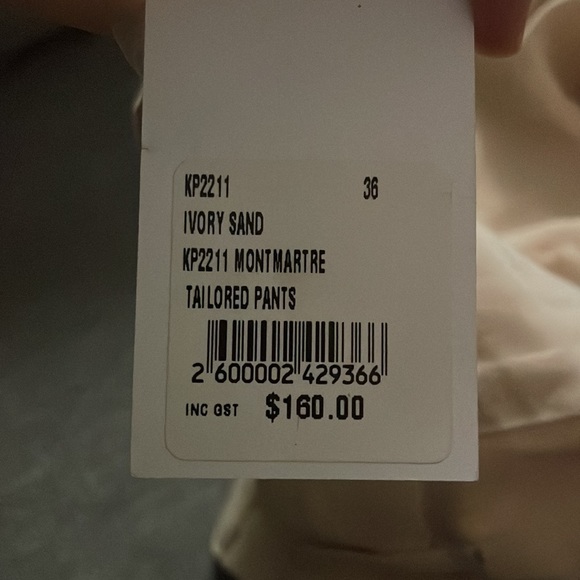 KOOKAI Montmartre Tailored Pants - Ivory Sand Size 4 (EU 36) - Picture 7 of 7